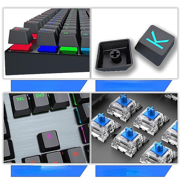 Green Axis 104 Tasters Trådløst Mekanisk Tastatur Usb E-game Kontor Computer Tilbehør