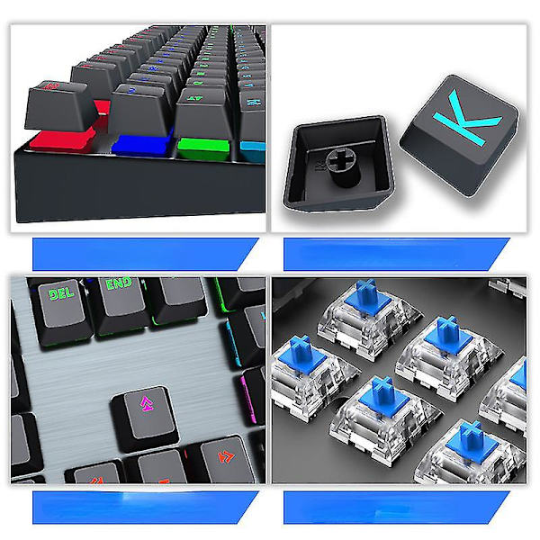 Green Axis 104-Tasters Trådløst Mekanisk Tastatur Usb E-spill Kontor Datatilbehør