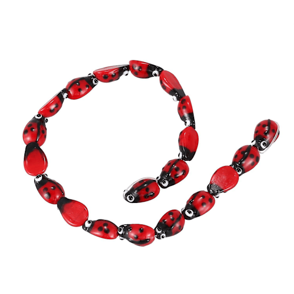 20 stk Lampwork Glass Beads Rød 15x10mm