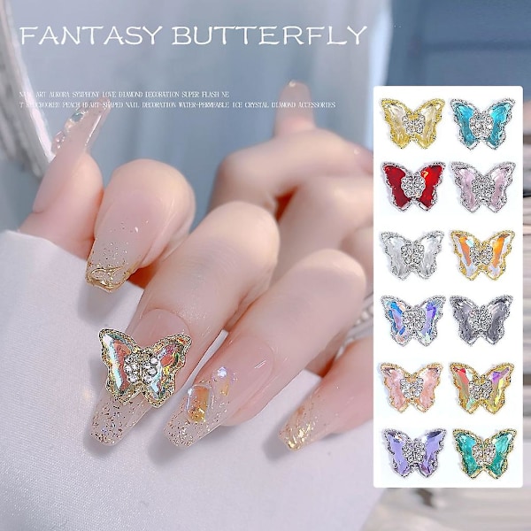 10 stk. Luksus 3D Zirkon Negle Krystal Kunsthåndværk Rhinestones Charms Negle Diamanter Style 2385