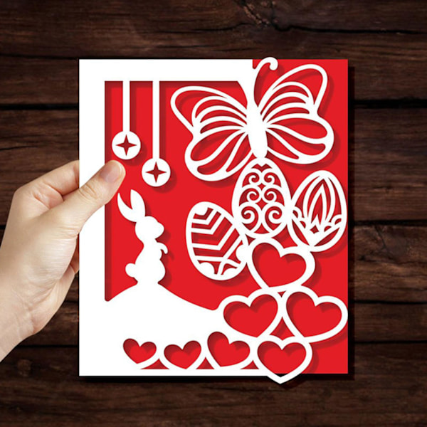 Påskehare Egg Metallskjærende Stanser Stencil Diy Scrapbooking Album Papirkort