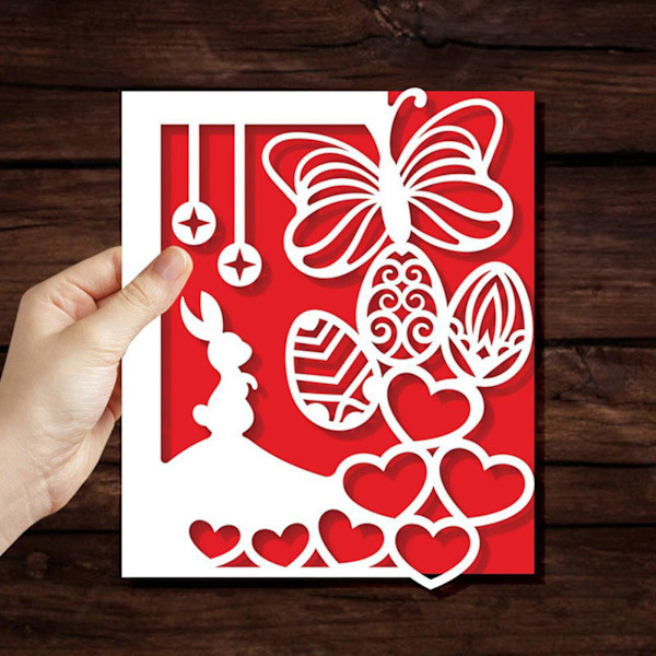 Påskhare Ägg Metall Skärmaskin Stencil Diy Scrapbooking Album Papperskort