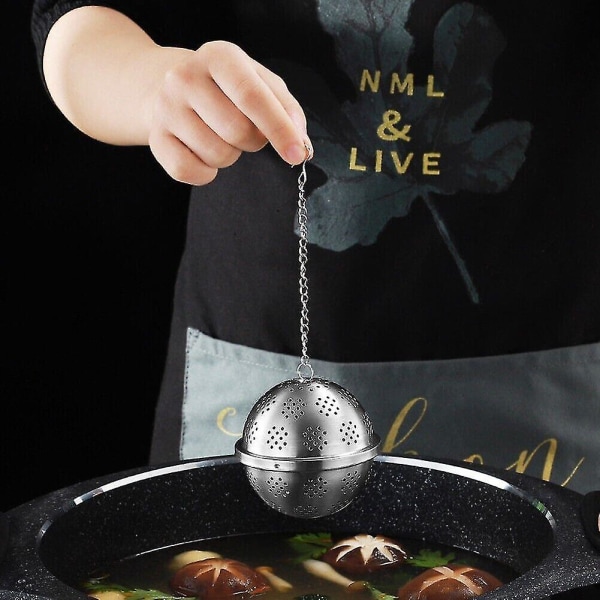 Te-si, te-infuser i rustfrit stål af fødevarekvalitet med lås - høj kvalitet. (sølv)(1 stk.)