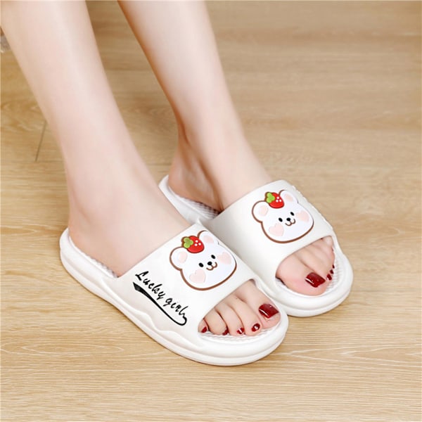 Anti-lugt kvindeslippers lette dameslippers egnet til camping indendørs gang white 36