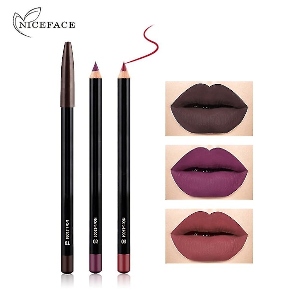 12 stk. Niceface Vandafvisig Langtidsholdbar Lip Liner Blyant Lipliner Pen Makeup Kosmetik