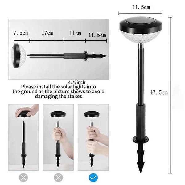 4 stk. Solcellelamper Udendørs Have, Solcelle Havelamper Multifarvede Tilstande Vandafvisende Solcelle Stilamper Ornamenter Solcellelamper Udendørs