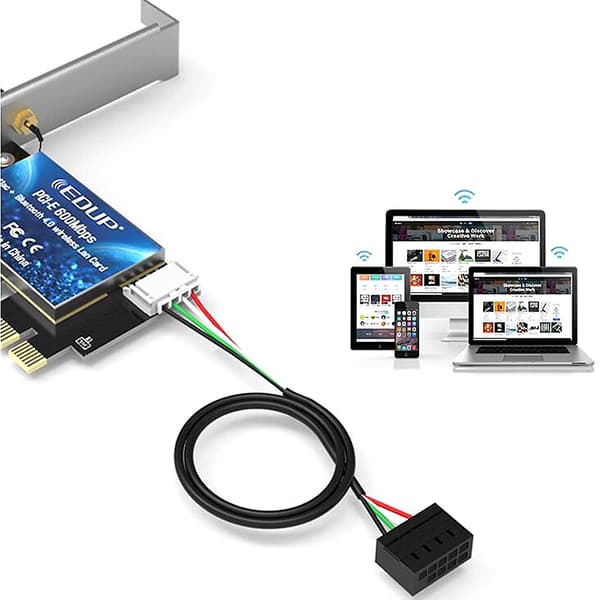 600 mbps Bt-kompatibel Pci-e Wi-fi-adapter Trådløst netværkskort til Windows 10