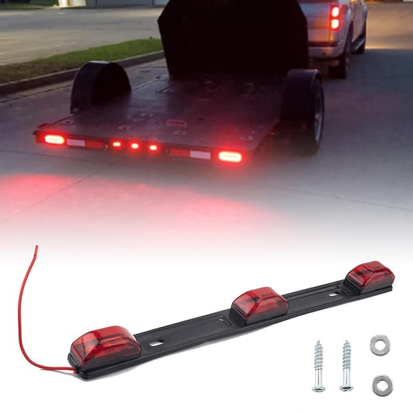 Ryddelys Bright Red 9 LED ID-lysstang bakbremselampe med refleksbånd for lastebil