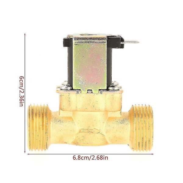 Elektrisk ventil (nc, messing, normalt lukket)