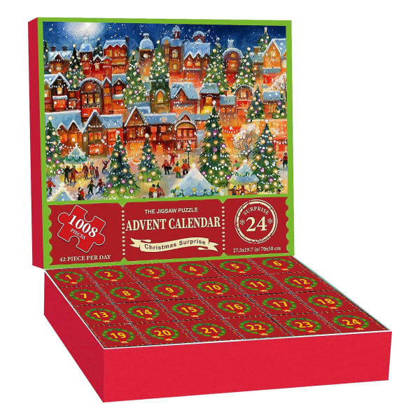 Julkalenderpussel 2023, Julkalenderpussel 1008 bitar 2023 Julkalender Man Och Kvinna