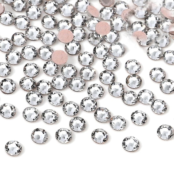 Platt bakglas nagel strass blandade storlekar nagelkonst tillbehör glaspärlor manikyr dekorationer 3d kristallpärlor smycken D