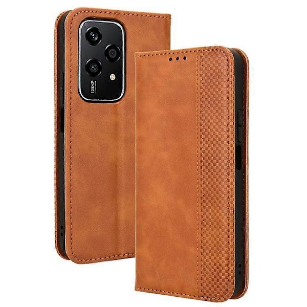 Kompatibelt Plånboksfodral i Läder för Honor 200 Lite med Ställ, Grossist Telefonfodral brown