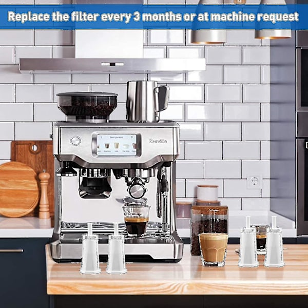 Vaihtovesisuodatin yhteensopiva Breville Sage Claro Swiss Oracle Barista Espresso -kahvikoneen kanssa - Osa (2 kpl, valkoinen)