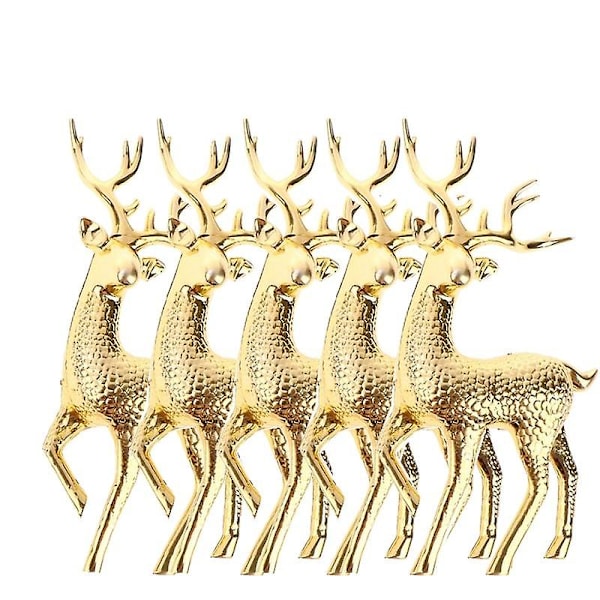 5 stk Kunstig Jul Simulering Sika Hjort Rein Eventyr Hage Rekvisitter Statue Hjem Elg Skap Ornamenter Kakedekorasjon