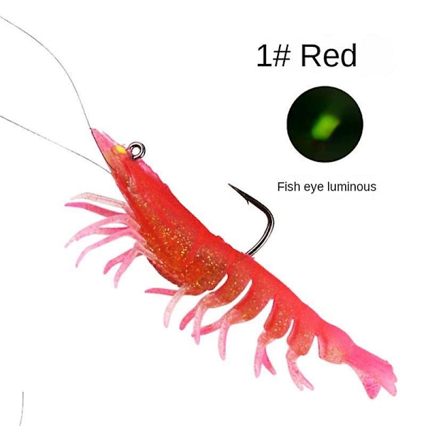 Luminous Shrimp Luya Mjukbete Med Överviktig Superskarp Hacke Tpe Material Fiske