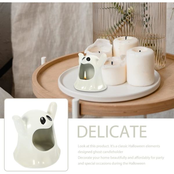 Aroma Candle Stand Body Filler Ghost Candle Holder, Ghost Candlestick Halloween Ghost Candle Holder Halloween Home Party Decorative Ceramic Candlestic