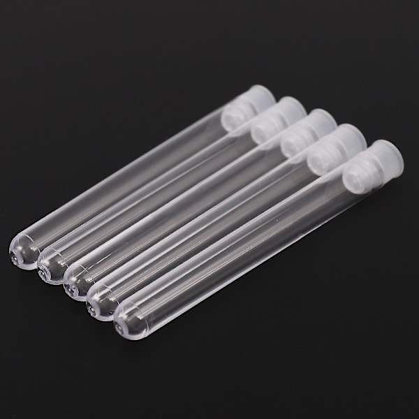 100 st Klar Plast Provrör Med Lock 12x100mm U-Formad Lång Transparent Provrör Labbtillbehör