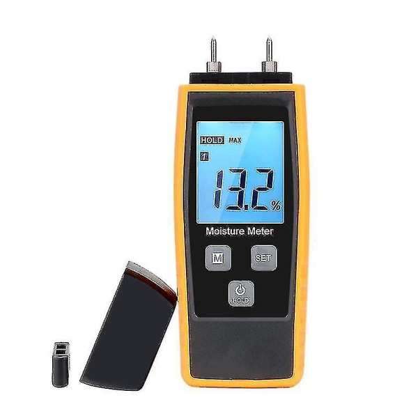 Wall Wood Moisture Tester - Läckagedetektor med LCD-bakgrundsbelysning (gul)
