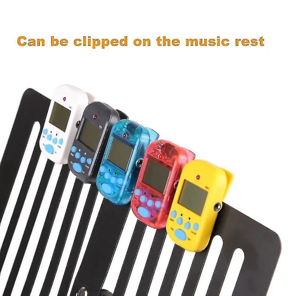 Mini Profesjonell Metronom Digital LCD Digital Tuner For Gitar Piano Gitar Tilbehør, Transparent Rød