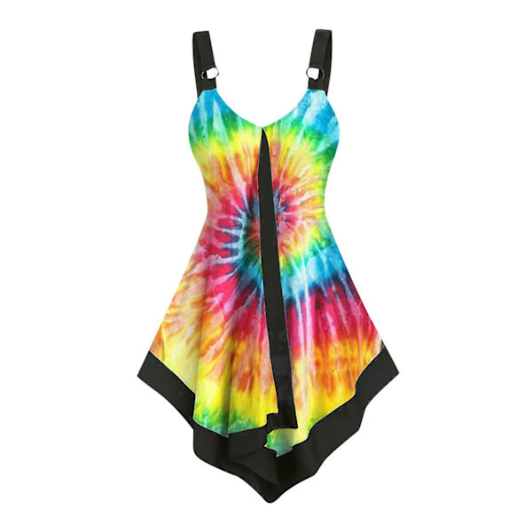Kevätmekot naisille 2023 Naisten muoti Solmiovärjätyt tankitopit Naisten seksikäs toppi Swing-liivihame Clubwear