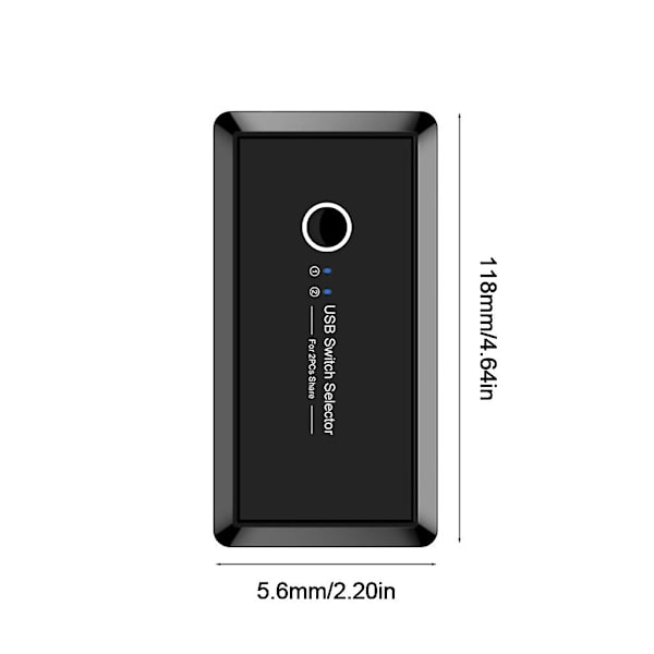 KVM-omkopplare USB 2.0-omkopplare 4 portar ut 2 datorer adapterhubb