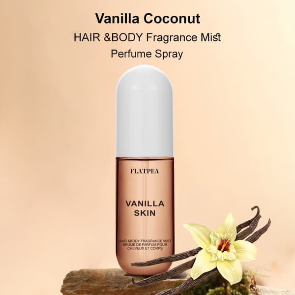 Flatpea Vanilla Skin Hår- och Kroppsdoftspray, Vanilj Kokosdoft Parfymspray 1pc