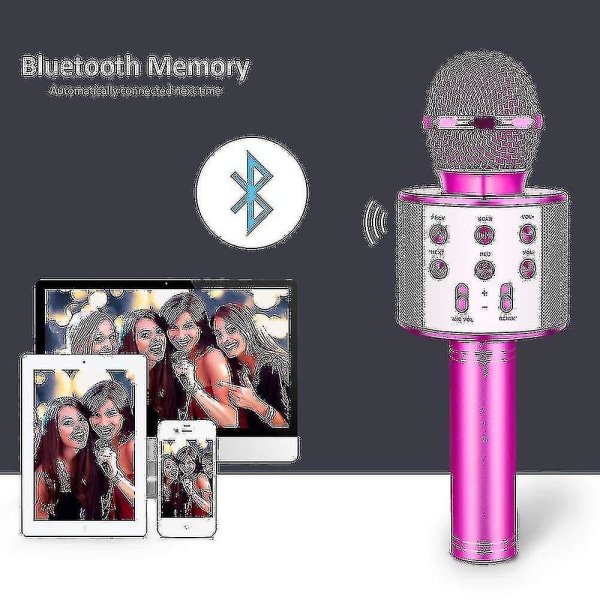 Trådløs bærbar karaoke mikrofon-bluetooth-mikrofon højttaler til fest