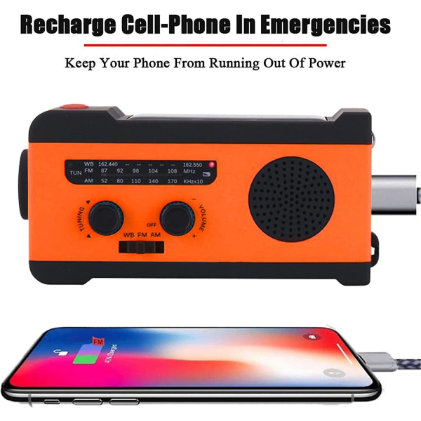 Käsikammen hätäradio | Kannettava Am/fm/noaa Solar Emergency Radio - Am/fm/noaa aurinkoradiot LED taskulampulla, Sos Alert, USB laturi, Emergenc