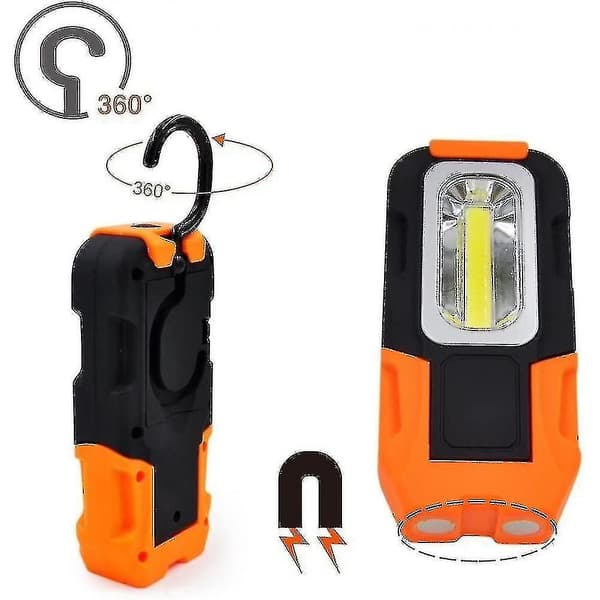 Fällbar lampa med magnetfot och virkning, 3-pack, bärbara batterier ingår ej