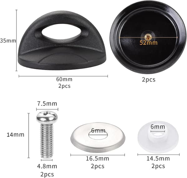 Pack Universal Ersättning Glasburk Lock Knob med Skruvar