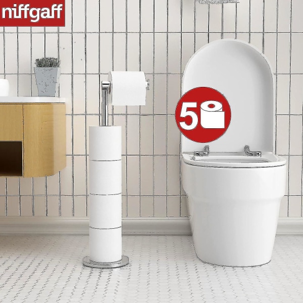 Vapaasti seisova wc-paperiteline, taittava paperirullan pidike, ruostumaton teräs, kylpyhuoneen wc-paperiteline, jalusta, ruostumaton, itsenäinen wc