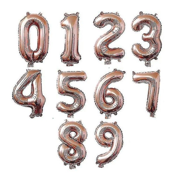 32 tums nummerfestdekorationer Folieballonger-storlek, färg6, roséguld