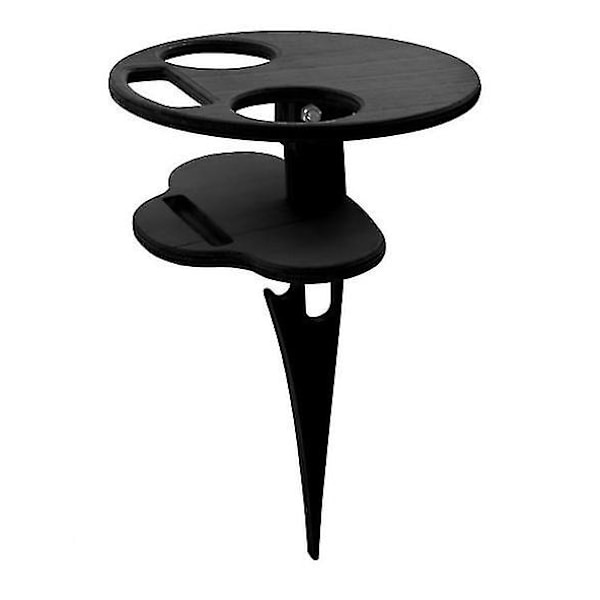 2 i 1 Strand Træ Sammenklappelig Bærbar Picnic Bord Vandring Med Vinglas Holder, Mini Bord Til Vandring, Camping