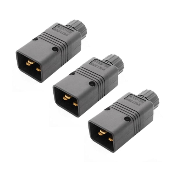 3x Ups Power Iec Male C20 Plug Power Cord Cable Plug Rewirable 16a / 250v Useful