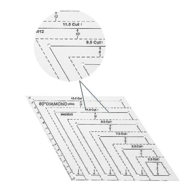 4 stk./sæt Patchwork Quilting Skabelon Lineal Kit Stencil Diamant Grad Lineal
