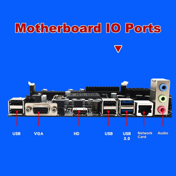 B75 Hovedkort for stasjonær PC + deksel + SATA-kabel LGA1155 DDR3 Støtter 2x8g PCI E 16x for I3 I5 I7-serien P
