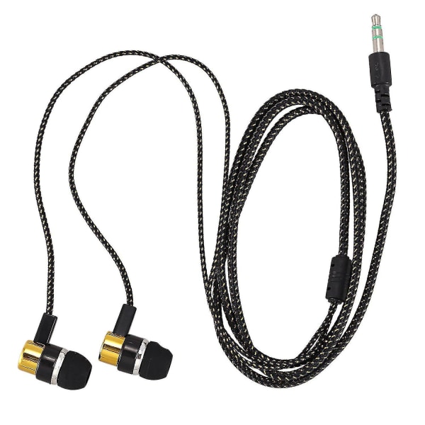 1,1 m reflekterende fiberklud ledning stereo in-ear øretelefoner guld