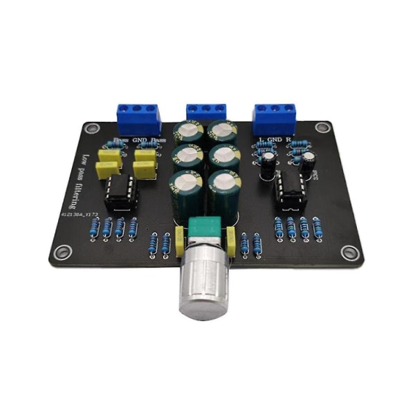 2-vägs delningsfilter för subwoofer, elektroniskt lågpassfilter, crossover AC12V Ne5532 (72 Hz)