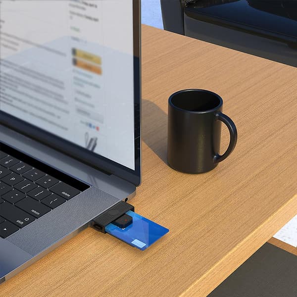Cr318 Usb til Smart Card Læser til Bankkort Sim Id Cac Pc Elektronik Connecto