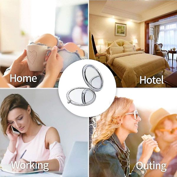 Foldbar Mini Lomme Dobbeltsidet Makeup Spejl