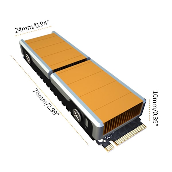 2280 Pci-e Nvme Kjøleribbe for M.2 Ssd Solid State Harddisk-varmedisk Kjøleribbe Kobber