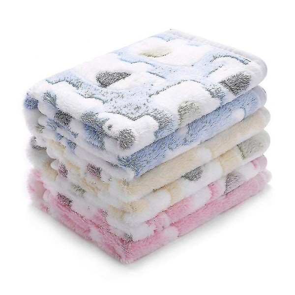 Fluffy Pet Teppe Super Soft Flannel Teppe For Hunder, Valper Og Katter - Sett Av 3