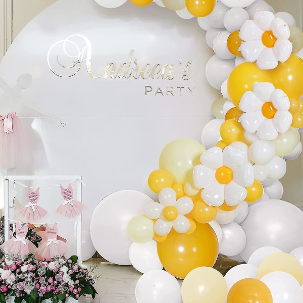 8 stykker tusenfryd ballonger store hvite tusenfryd folie Mylar ballonger hvite blomster festdekorasjoner