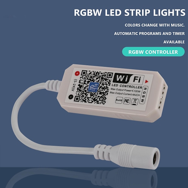 RGBW LED-remsa-styrenhet, Bluetooth WiFi-appstyrd, dimmerkontroll för Android/IOS-system