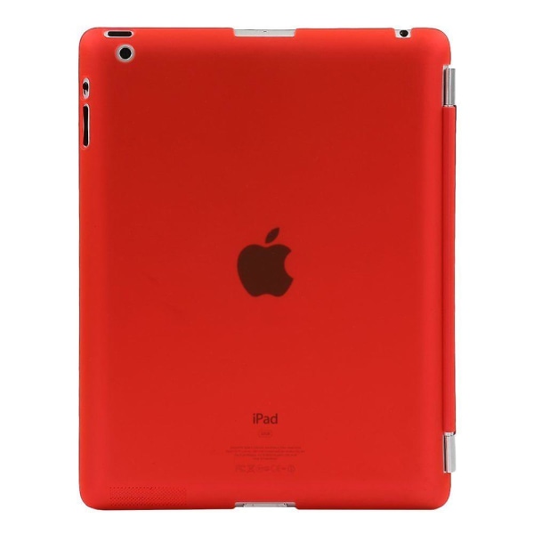 F. Ipad 2 3 4 Schutzhlle Etui Tasche Smart Cover Back Case Schale + Folie Rød