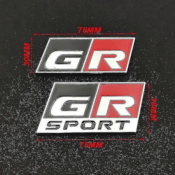3D-metalli GR-logo auton etuosäleikän embleemi ja takaluukun tarra Toyota Yaris Ch R Rav4 Corolla Revo Hilux GR Sport -tarvikkeille grill matt silver