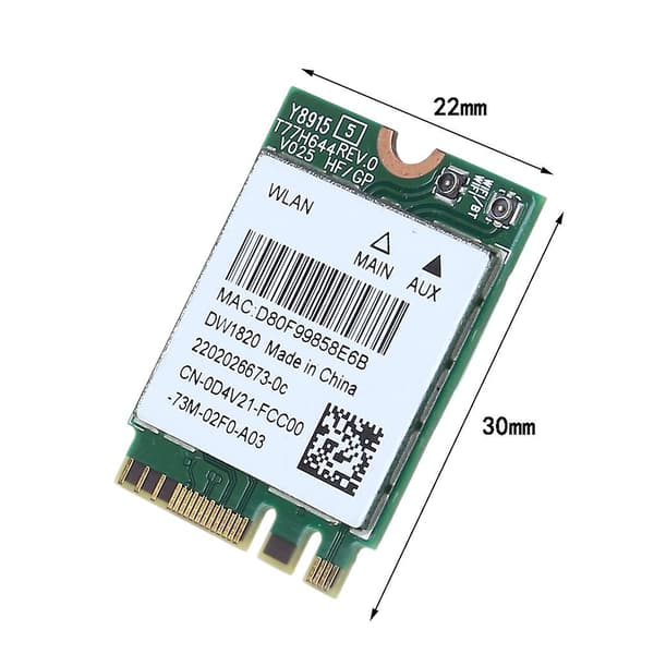 867mbps trådløs Wifi-kort Dw1820 model Bluetooth-kompatibel 4.1 Ngff M2 Usb