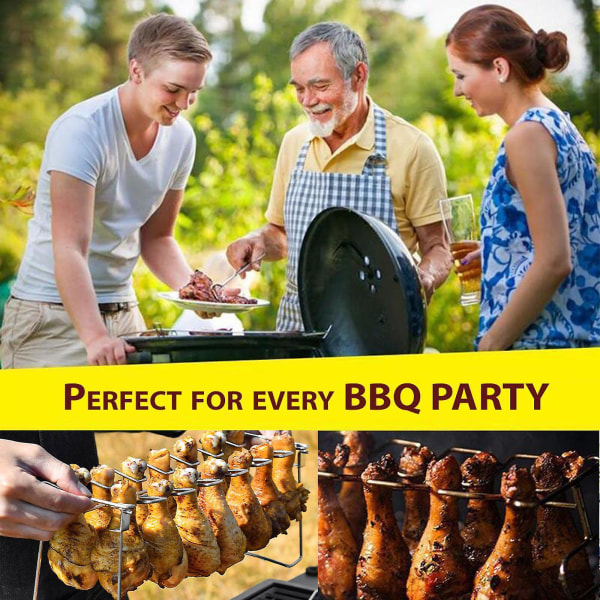 Rustfrit Stål Kyllingevinge Ben Stativ Grillholder Til BBQ Fest
