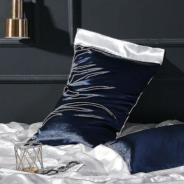 2x Silk Blend Pillowcase Satin Two Tone Shiny Pillowcase Only Cover Bedding