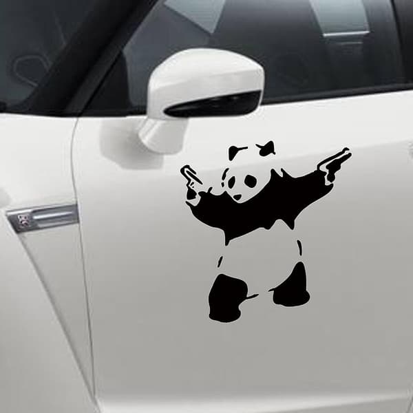 Sport Panda Bilsticker 10*10cm, Kung Fu Panda Sticker, Rolig Bilsticker